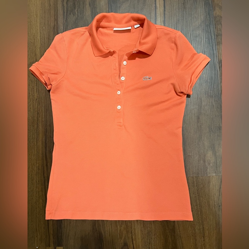 Lacoste Slim Fit Polo in Vibrant Coral